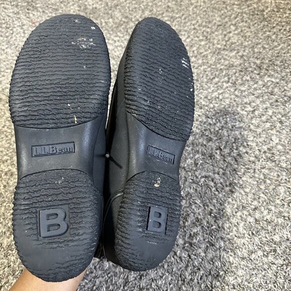 LL Bean Men's Black Leather Mountain Sneaker Shoes Size 10 Lace Up Hiking - Picture 5 of 11